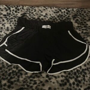 Women's Athletic Black Shorts with White Accents
